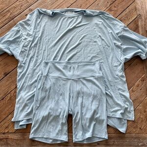 NWOT Size L Brixton Phoenix Light Blue Women's biker short set